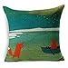 Lee's Int'l Cotton Linen Blend Throw Pillow Case, Red Fox