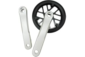 Shophubio Aluminum Alloy Folding Bike Crankset 32T Chainring Square Taper Single Speed for Ebike 127mm 140mm 152mm Options Si