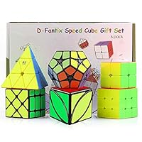 D-FantiX Speed Cube Set, Cyclone Boys 2x2 3x3 Speed Cube Stickerless, Pyramid Cube, Qiyi Ivy Cube, Shengshou 2x2 Megaminx, Fisher Cube, Magic Cube Puzzles Toys for Kids 6 Pack