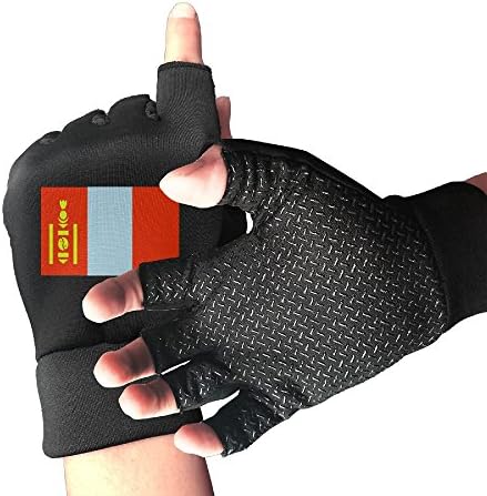 MIPU SHANGMAO Mongolian Flag Half Finger Fingerless Gloves Bike Weightlifting Shooting Gloves Gym Weight Gloves