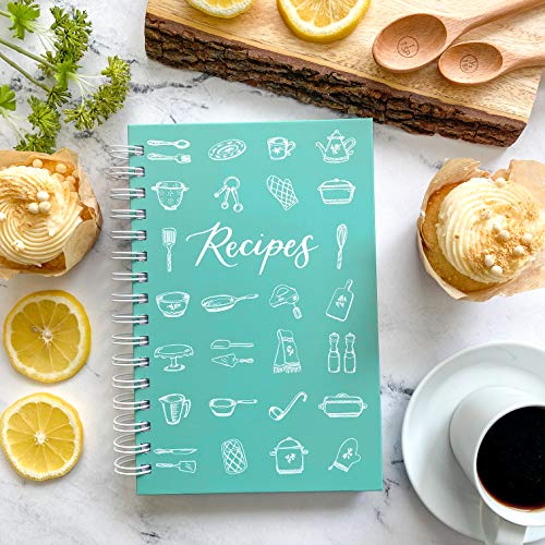 Teal Petal Blank Recipe Book To Write In Your Own Recipes Recipe Journal, Hardcover Recipe