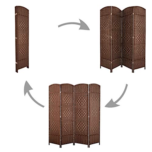 cocosica Weave Fiber Room Divider, Natural Fiber Folding Privacy Screen