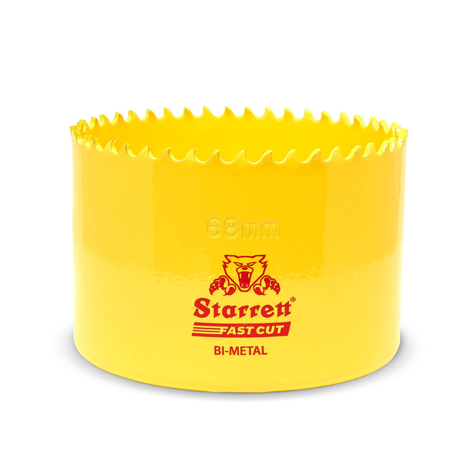 Starrett HSS Bi-Metal Hole Saw - FCH068M Fast Cut Extra Cobalt Hole Saw - For Stainless Mild Sheet Wood Plastic Various Materials - 68mm