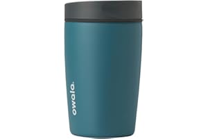 Owala SmoothSip Slider Insulated Stainless Steel Coffee Tumbler, Reusable Iced Coffee Cup, Hot Coffee Travel Mug, BPA Free 12