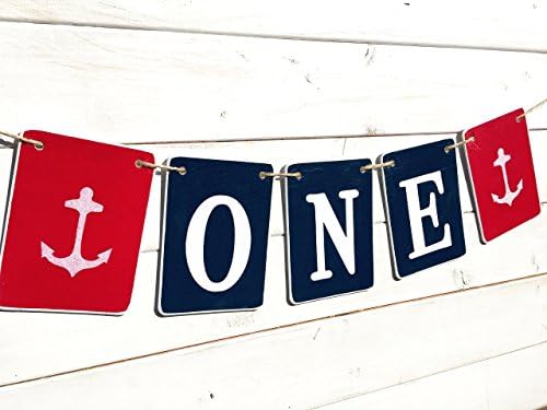 First Birthday Banner, One Banner, Nautical Banner, Birthday Photo Prop, Smash cake banner, high chair banner, Nautical birthday