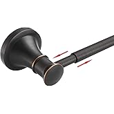 BESy Adjustable Bronze 16 to 26 Inch Bath Towel Bar Rack for Bathroom Towel Holder, Wall Mounted Towel Bar Rod Hanger Bathroom Hardware Accessories Hotel Style, Stainless Steel, Oil Rubbed Bronze