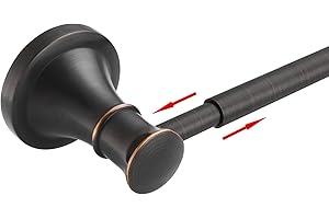 BESy Adjustable Bronze 16 to 28 Inch Bath Towel Bar Rack for Bathroom Towel Holder, Wall Mounted Towel Bar Rod Hanger Bathroom Hardware Accessories Hotel Style, Stainless Steel, Oil Rubbed Bronze