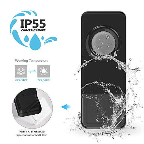 Wireless Doorbell Chime,BITIWEND Wireless Door Bell,Waterproof Cordless Door Chime Kit with 1000ft Range, 52 Ringtones,4 Level Volume,LED Indicator Door Bell,3 Push Buttons & 2 Receivers