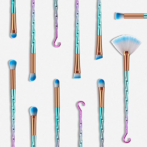 TiTCool Makeup Brushes 10pcs Set Clearance! Hook EyeShadow Brush Cosmetics Blending Brush Tool (A)