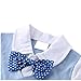 TNYKER Baby Boy Suit, Toddler Short Sleeve Rompers Infant Outfit Onesie with Bow tie, 80, Blue