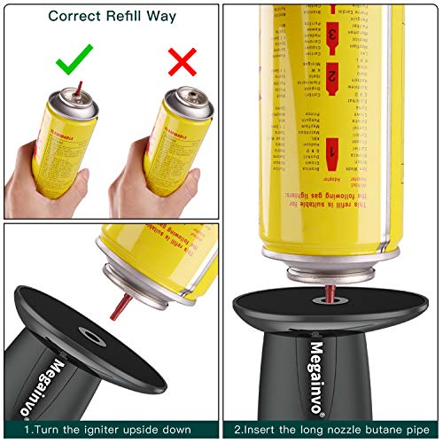 Butane Torch Kitchen Torch Lighter Culinary Butane Torch Refillable Professional Flame Adjustable Blow Torch for BBQ Creme Brulee Cooking Cigar Grill Torch Lighter Gun(Butane Gas Not Included)