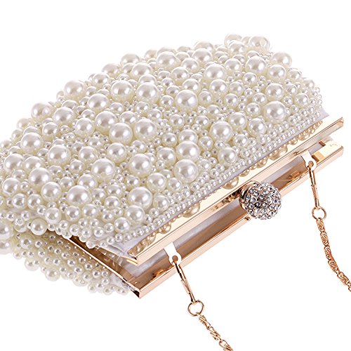 Evening Bag and Clutches Purse Clutch Pearl Beaded Evening Handbag for Women - Thumbnail 4