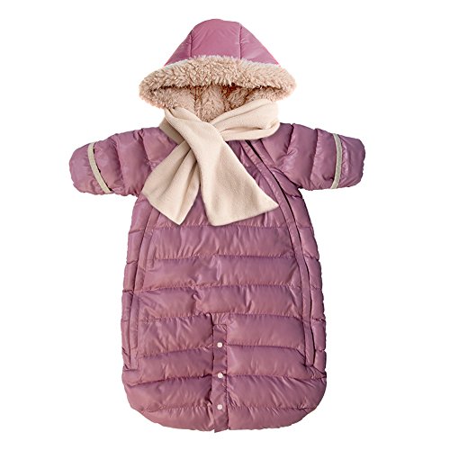 7AM Enfant Doudoune One Piece Infant Snowsuit Bunting, Lilac, Small - Thumbnail 4
