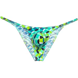 Botmois Men Mini Bikini Briefs Stretchy Ruched Back Cheek Underwear Bulge Pouch Skimpy Swimwear Sports Posing Underpants