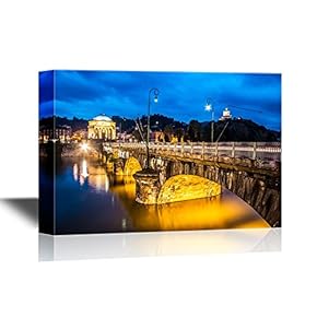 Bridge Canvas Wall Art - Panoramic View of Bridge Vittorio Emanuele I - Gallery Wrap Modern Home Art | Ready to Hang - 12x18 inches