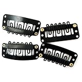 Clip for hair extension, snap clip for DIY use, black 20pcs