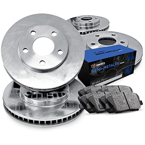 R1 Concepts Front Rear Brakes and Rotors Kit |Front Rear Brake Pads| Brake Roto…