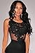 Cfanny Women's One Piece Swimsuit Floral Applique Sheer Mesh Bathing Suits Bodysuit Clubwear Top,Black,Large