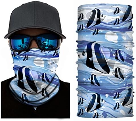 Meitinalife UV Fishing Mask Absorbent Headband 3D Headwear Seamless Bandana Sun Protection Face Shields for Cycling Running Hiking Fishing Camping Hunting Tennis Yoga Outdoor Indoor Sports Head Wear