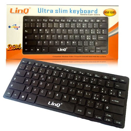 Linq Mini Multimedia QWERTY Keyboard - USB - Ultra Thin