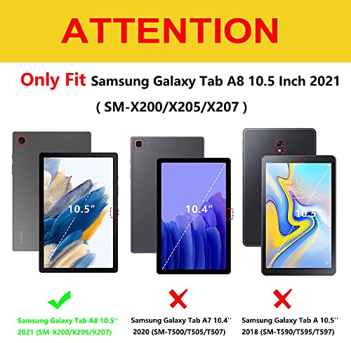 Dlahaby Case for Samsung Galaxy Tab A8 10.5 2021, Flip Smart Cover in PU Leather with Stand Case for Samsung Galaxy Tab A8 SM-X200 X205 X207 10.5 Inch Table,Rose Gold
