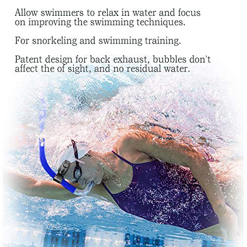 Panzexin Swim Snorkel, OneWay Purge Valve Swimmers Snorkel for Lap