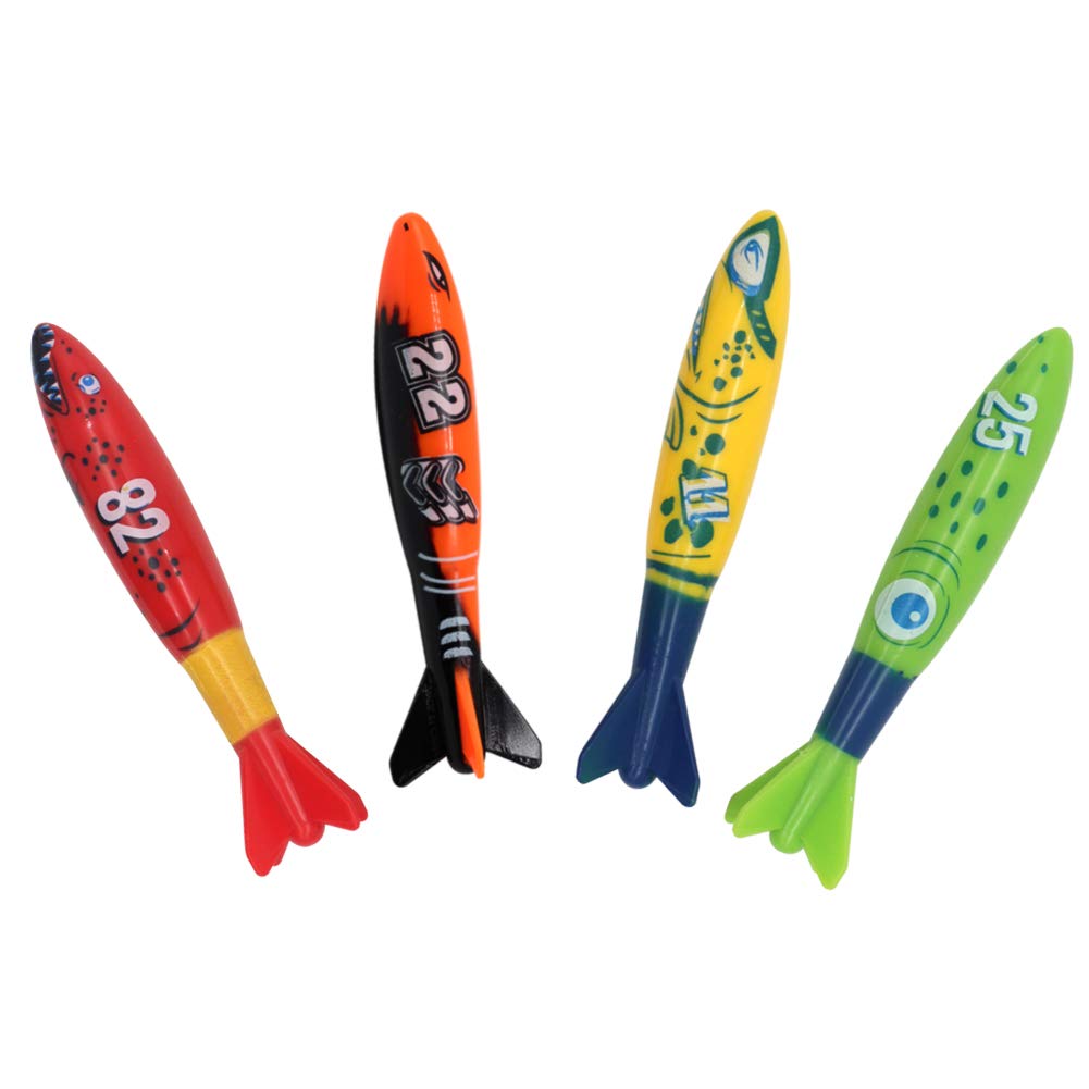 TYDOW Kit De Buceo Torpedo Agua Juego Acuático 4 Palos Juguetes Piscina Natacion para Ninos 5+