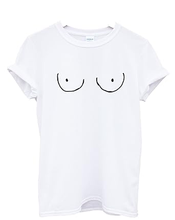Unisex T-Shirt mit Cartoon-Motiv Brüste, Scherzartikel, Cool, Geschenk