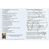 How to Pray the Rosary Prayer Card LAMINATED (3-pack), with a Bonus Holy Card of Jesus and the Footprints Story