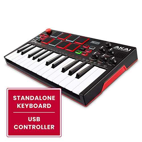 Akai Professional MPK Mini Play | Standalone Mini Keyboard & USB Controller With Built In Speaker, MPC Style Pads, On board Effects, 128 Instrument & 10 Drum Sounds, & Software Suite Included