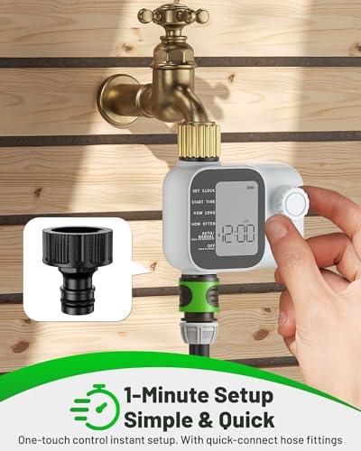 [2026 All-New] Water Timer, Unistyle Hose Timer for Sprinkler Irrigation, Brass Inlet, Automatic Watering System for lawn & Garden Plants, Auto/Manual/Delay Modes, Easy to Set up, Precise Control