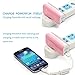 Pisen 5000mAh Power Bank with Foldable AC Plug 1A/2A for iPhone, iPad, Samsung and More (Pink)