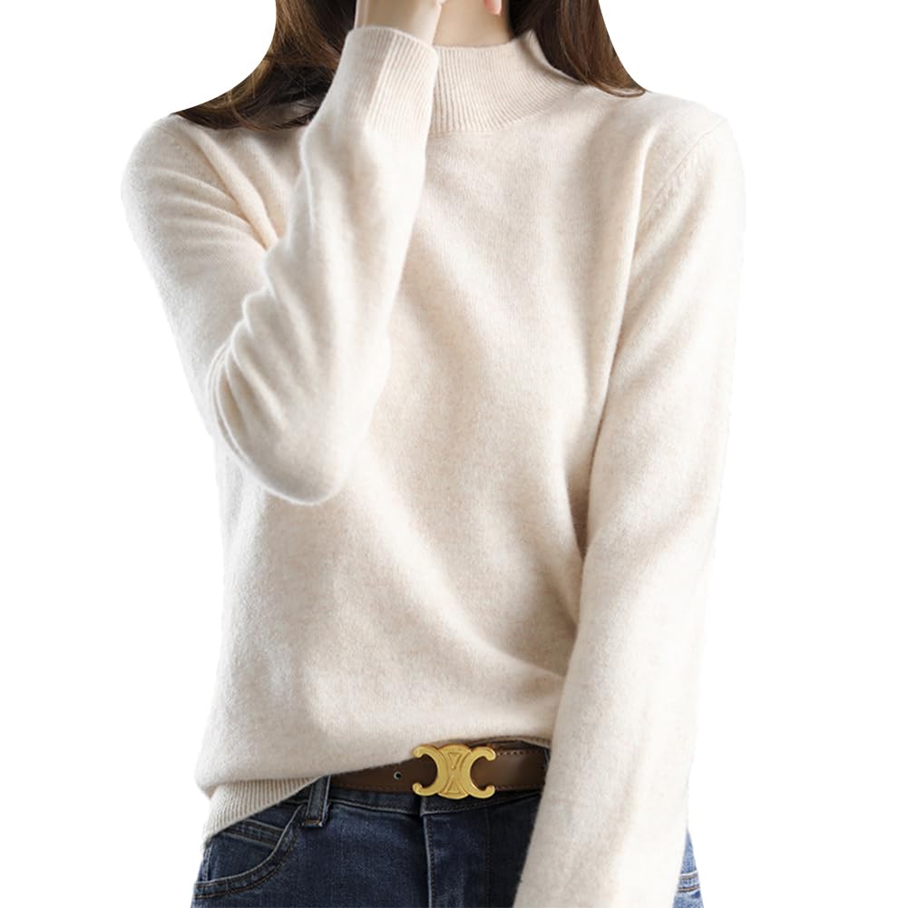 Women's Knit Top, Fall and Winter, Available in 4 SizesMock Neck, Easy to Layer, Versatile, Slimming, Face-Flattering, Solid Color, High Stretch, Sweater, Cut and Sew Knit, Inner Wear, Long