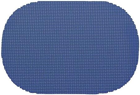 12 Piece Blue Placemats,(Set of 12), Machine Washable, Solid Pattern, Oval Shape, Contemporary And Traditional Style, Perfect For Everyday Entertaining, Season Or Holiday Lace Material, Light Blue