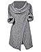 Cupshe Fashion Women's Asymmetric Hem Split Wrap Sweater Poncho Coat