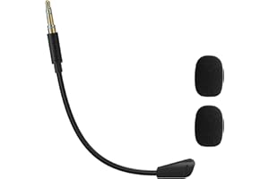 Geekria 3.5mm Detachable Boom Mic Replacement for Gaming Headset, Compatible with Logitech G PRO X, G433, G233 Microphones (0
