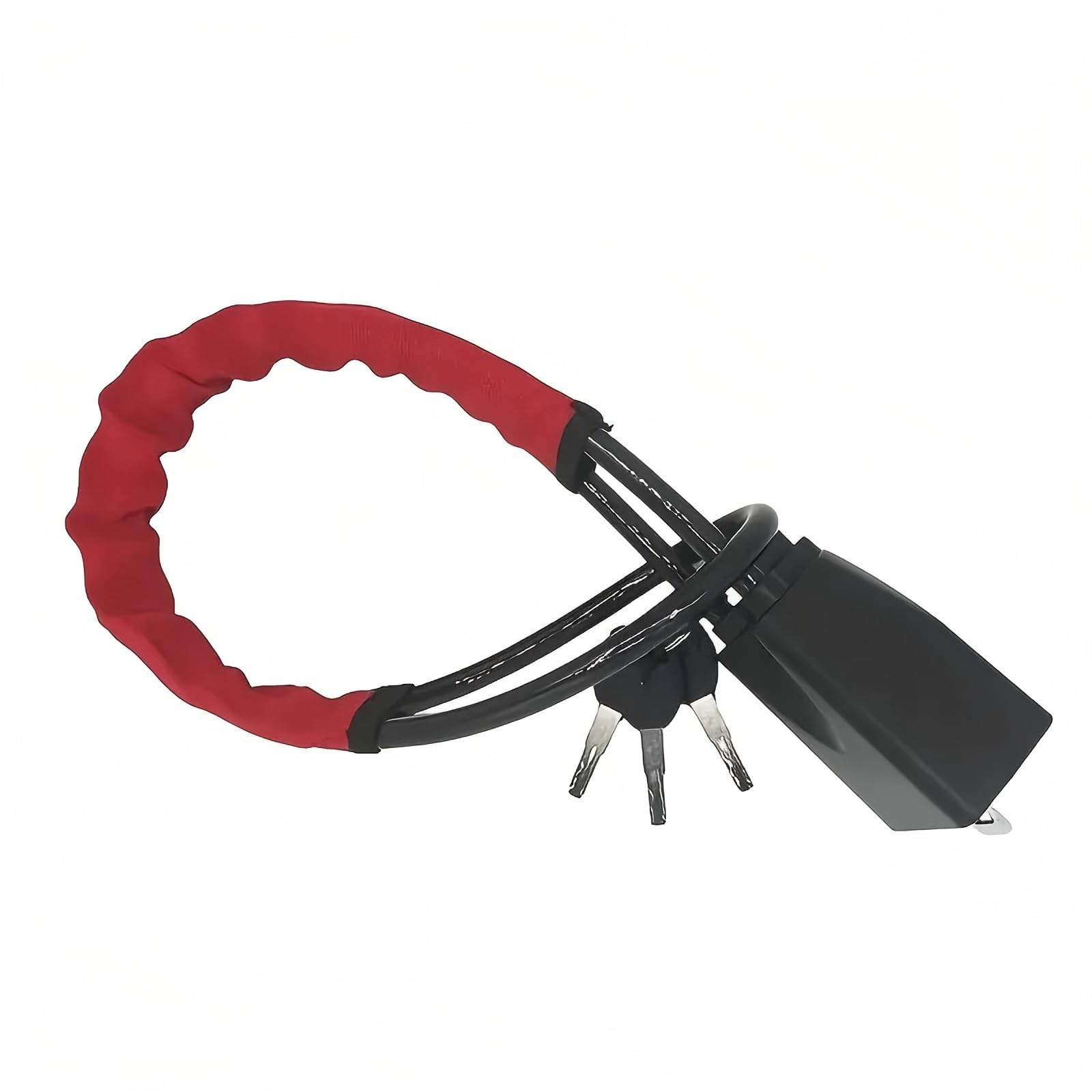Photo 1 of ?HMYMYHM Car Steering Wheel Lock, Seat Belt Lock, Anti-Theft Device, Maximum Length 17 Inch, 3 Keys, Multi-Function, Suitable for Most Vehicles, SUV, Golf Cart Security (Red)