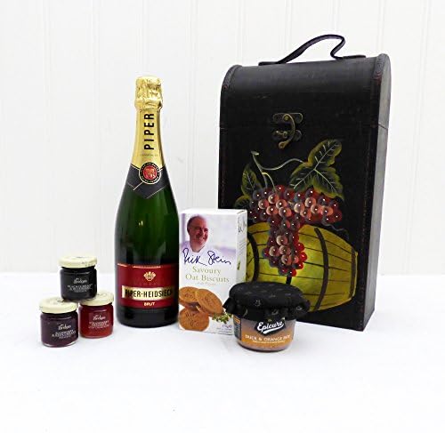 75cl Piper Heidsieck Champagne and Nibbles Food Hamper presented in a Vintage Style Vino Wine Carrier