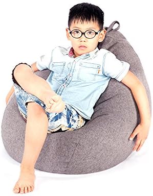 Ehonestbuy Bean Bag Chair Cover Kids' Stuffed Animal Storage Bags, Colorful Microfiber Cotton Toy Organizer for Kids Bedroom, Storage Solution for Plush Toys, Towels & Clothe,20x27 Inches (Dark Grey)