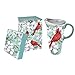 Cypress Home Trio Birds Ceramic Latte Travel Cup 17 oz