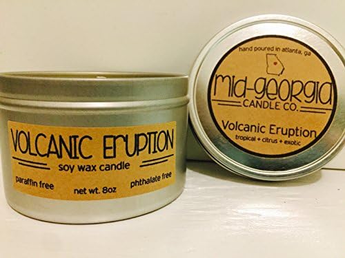 8oz. Volcanic Eruption Soy Wax Candle/Clean Burning/Highly Scented/Travel Tin