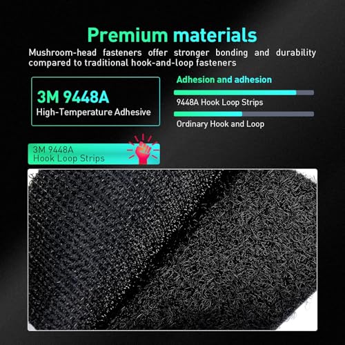 3M Velcro Strips with Adhesive, Heavy Duty Hook and Loop Tape, Strong Self Sticky Interlocking Fasteners for Sewing, Photo Frames, Carpets, Car, DIY, and Home Use (Black, 1” x 10Ft)