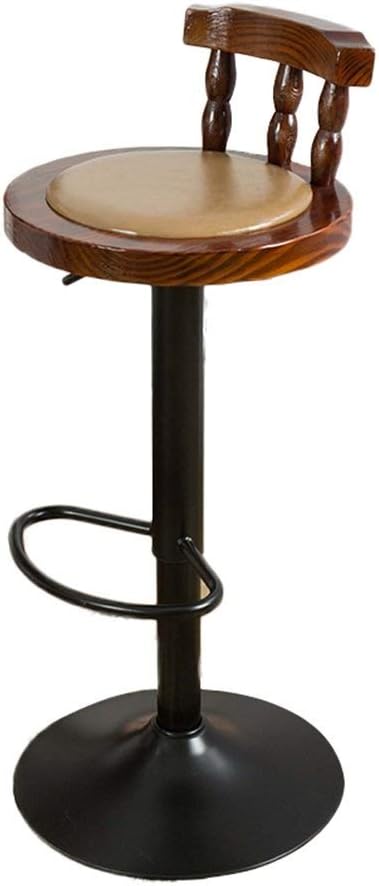 HYYDP Bar Chairs Bar Chair Chair Lift Wood Backrest Rotation American