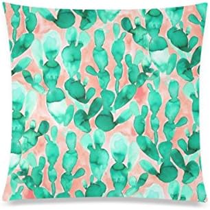 Kitchor Custom Paddle Cactus Blush Zippered Throw Pillow Cases Throw Pillow Cover 20x20 Two Side Print