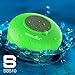 Soundbot SB510 HD Water Resistant Bluetooth Shower Speaker, Handsfree Portable Speakerphone with Built-in Mic, 6hrs of Playtime, Control Buttons and Dedicated Suction Cup for Showers (Green)
