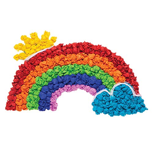 Baker Ross Rainbow Coloured Tissue Paper Sheets (Pack of 28) AW368, 7 Assorted Rainbow Colours for Arts and Crafts Activities
