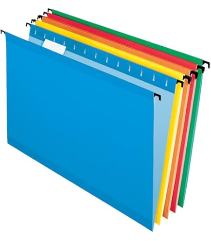 Sure Hook Hanging File Folder, Assorted (Blue, Red, Yellow, Bright