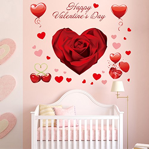 140 PCS Valentine's Day Window Clings Heart Stickers Wall Decal Party Decorations