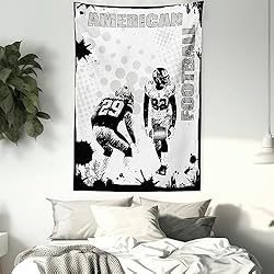 Ambesonne Sports Tapestry, Grungy American Football