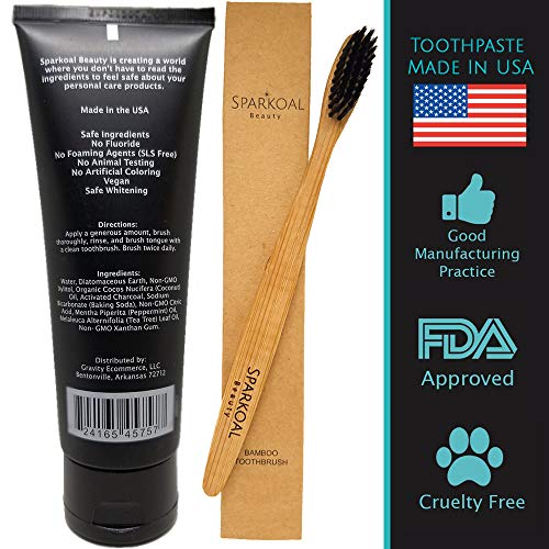 Activated Charcoal Teeth Whitening Toothpaste USA Made Charcoal